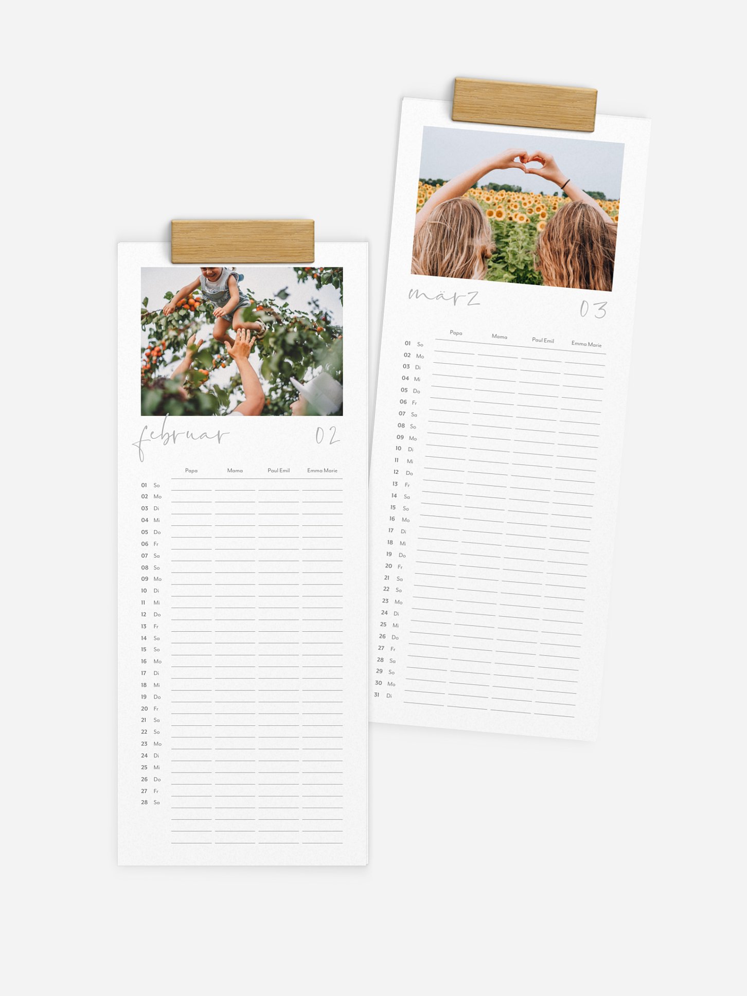 Familienkalender Glücksgefühle 4 Spalten