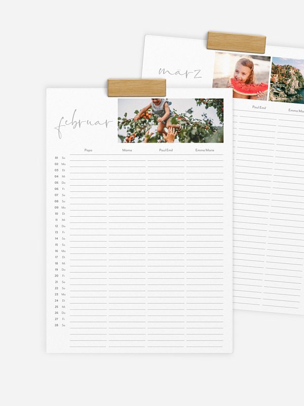 Familienkalender Glücksgefühle 4 Spalten