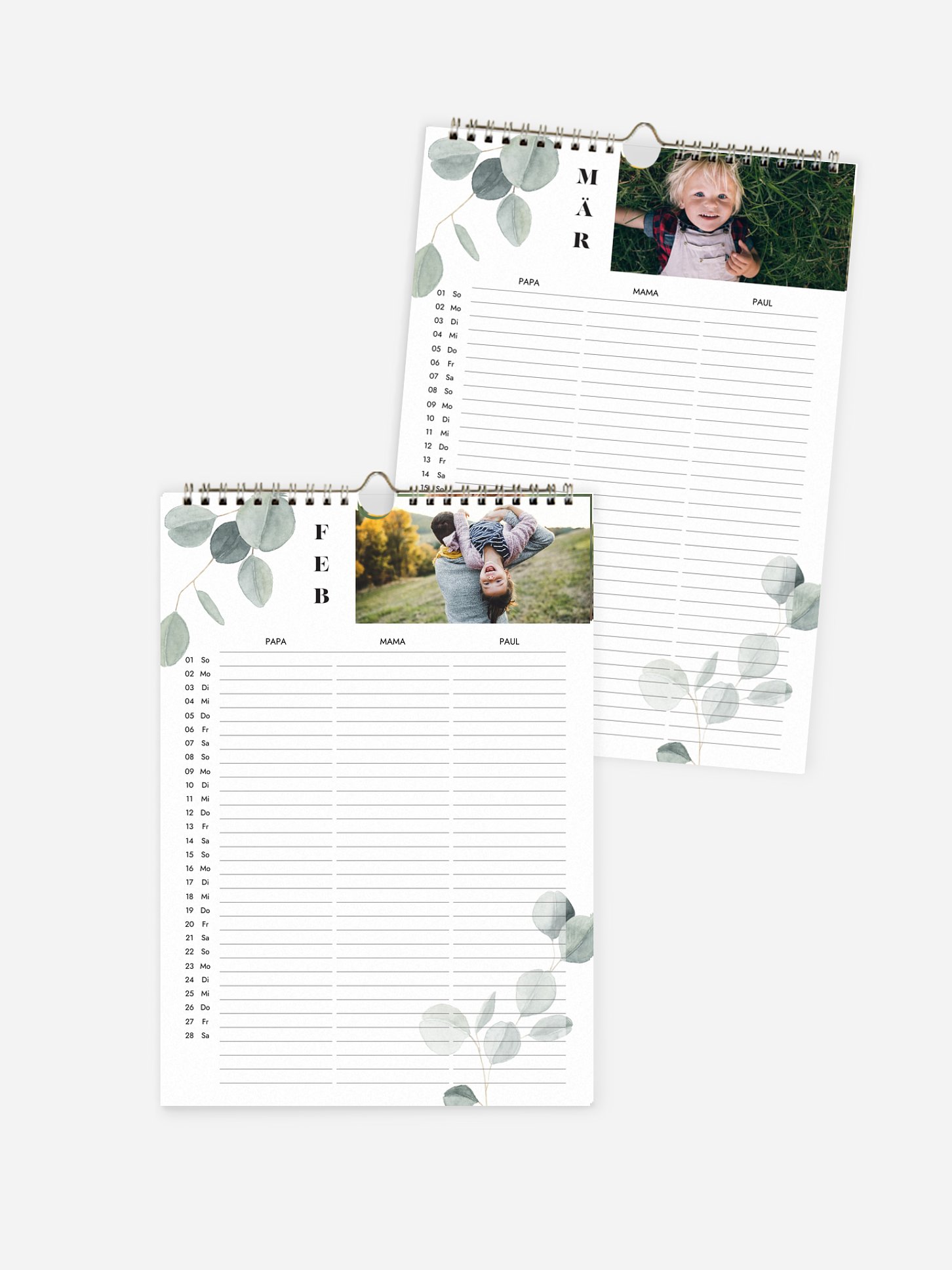 Familienkalender Beste Zeit 3 Spalten