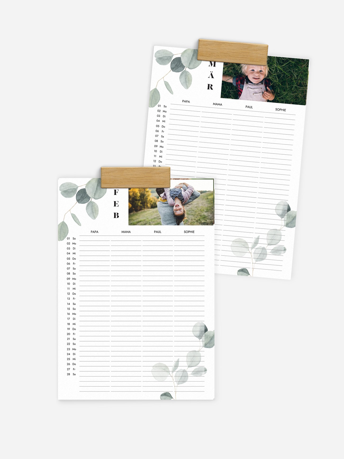 Familienkalender Beste Zeit 4 Spalten