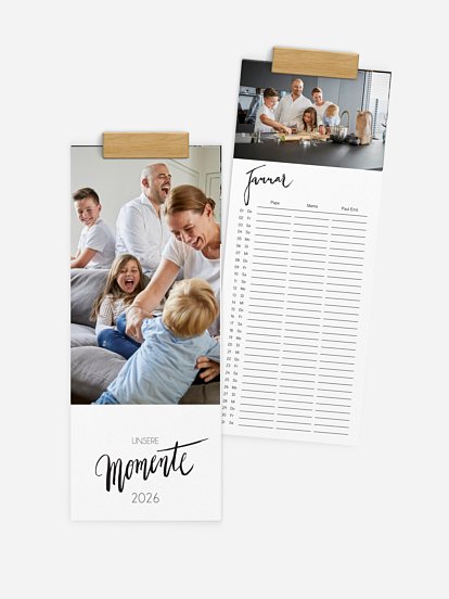 Familienkalender Modern Lettering 3 Spalten