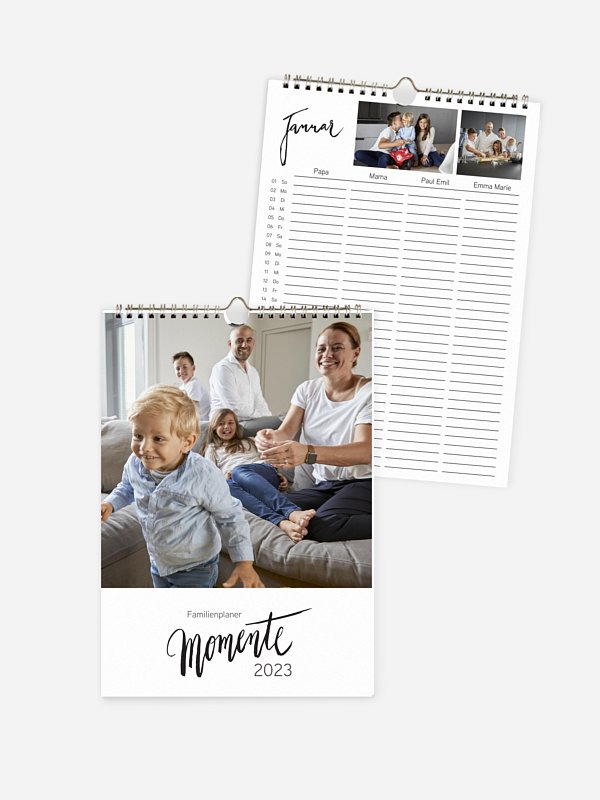 Familienkalender Modern Lettering 4 Spalten