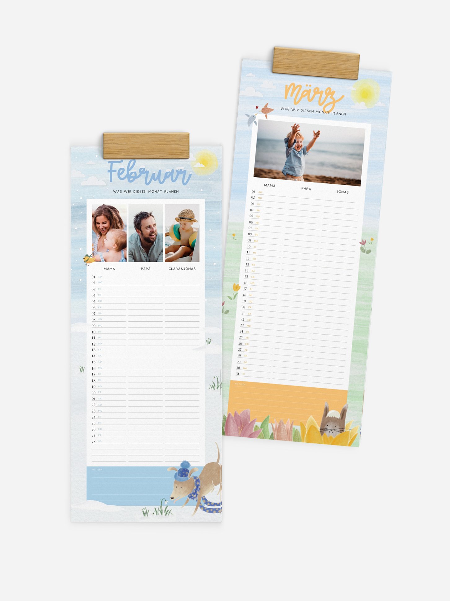 Familienkalender Tierisches Jahr 3 Spalten