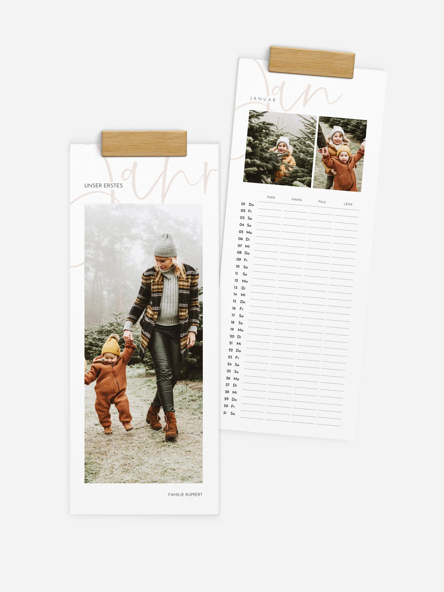 Familienkalender Big Letters 4 Spalten