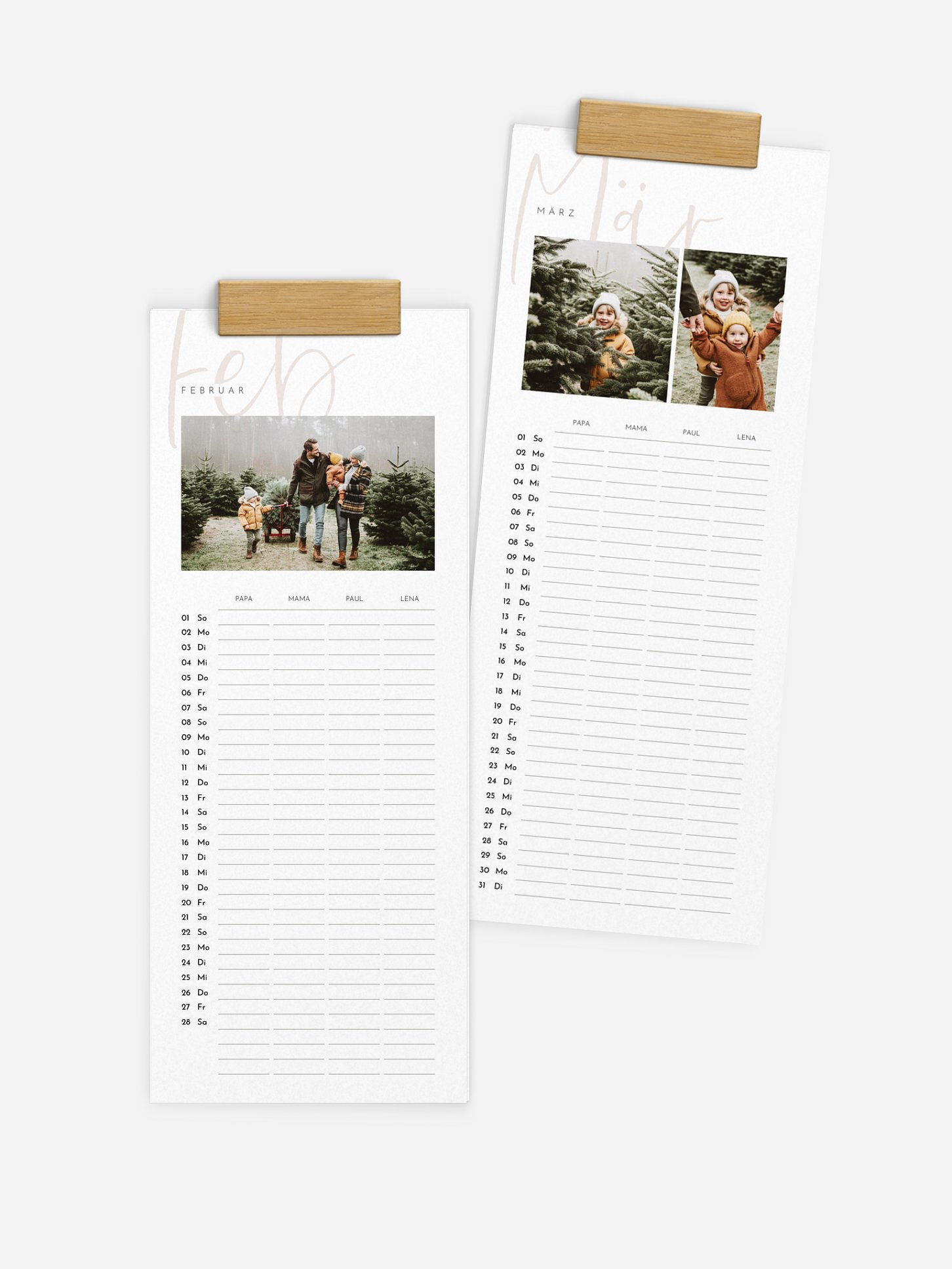 Familienkalender Big Letters 4 Spalten
