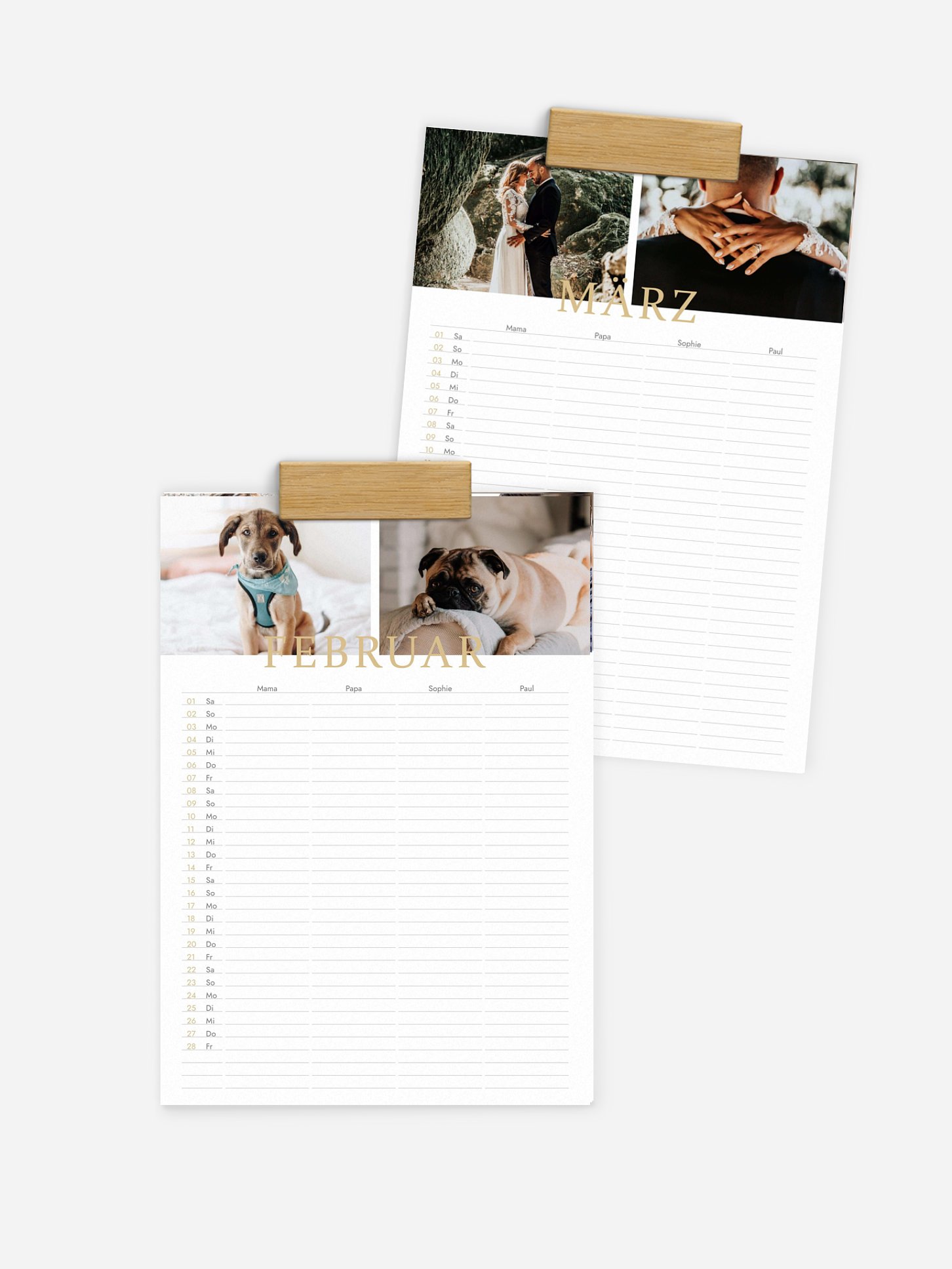 Familienkalender Lieblingsjahr 4 Spalten