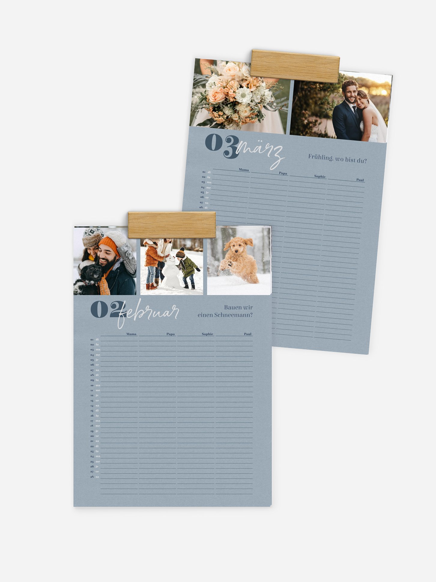 Familienkalender Through the Year 4 Spalten