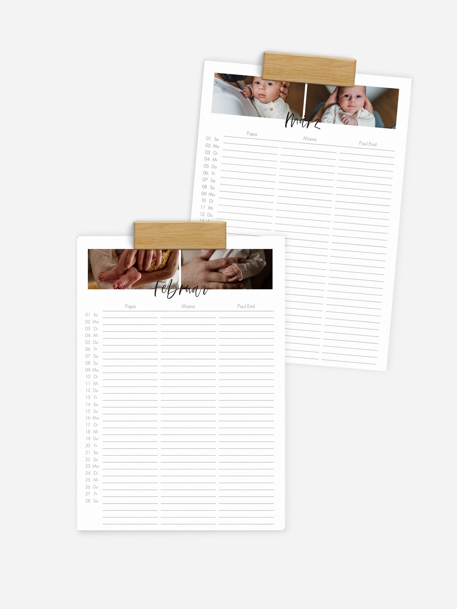 Familienkalender Year of Heart 3 Spalten