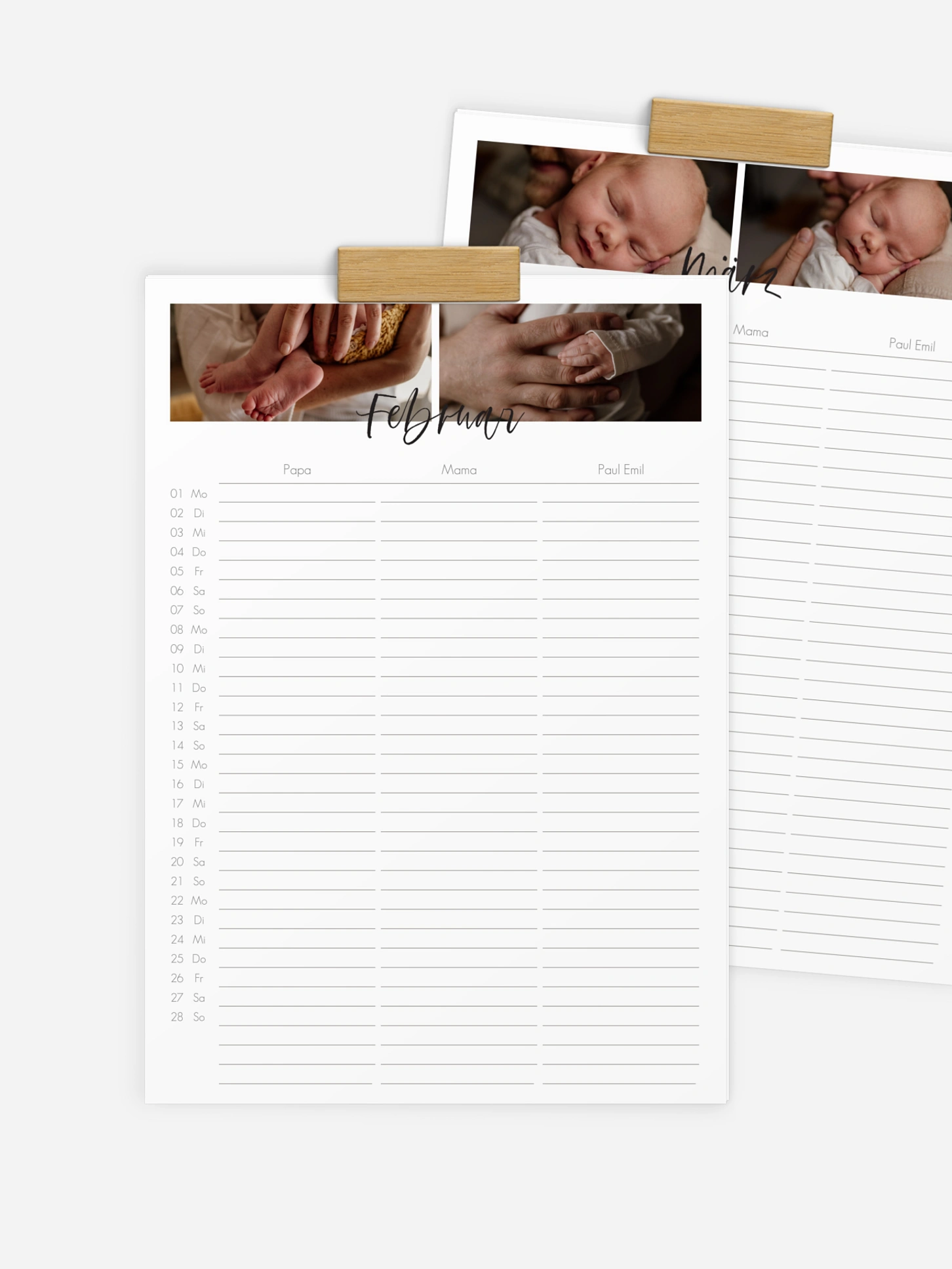 Familienkalender Year of Heart 3 Spalten