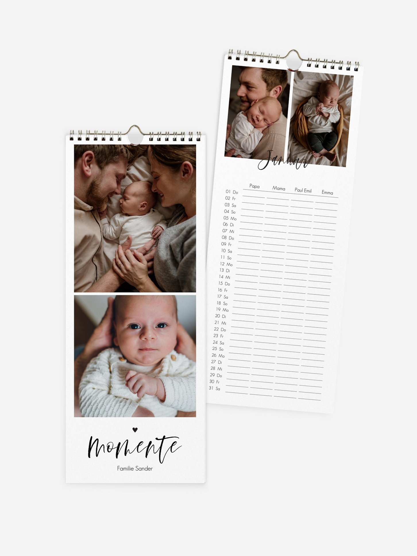 Familienkalender Year of Heart 4 Spalten