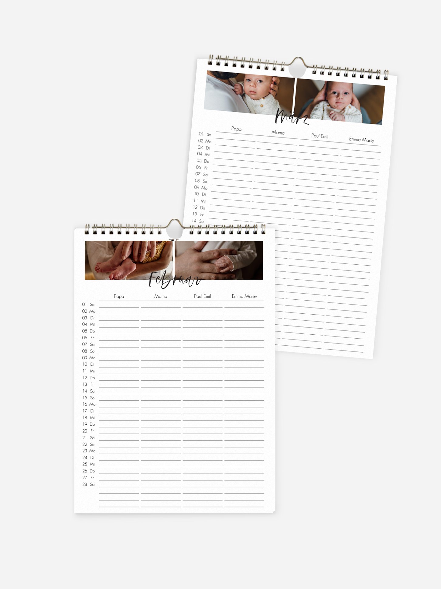 Familienkalender Year of Heart 4 Spalten