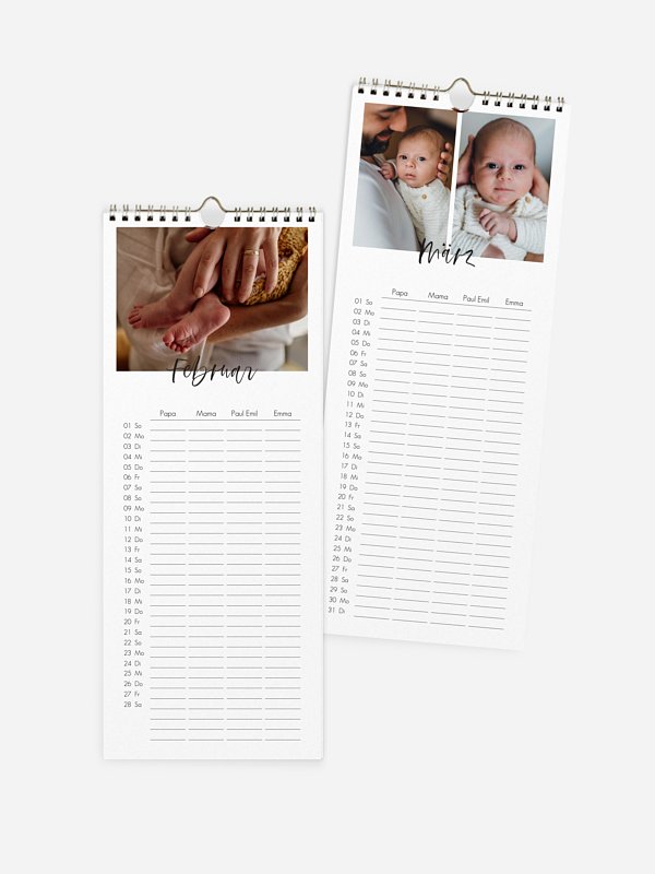 Familienkalender Year of Heart 4 Spalten