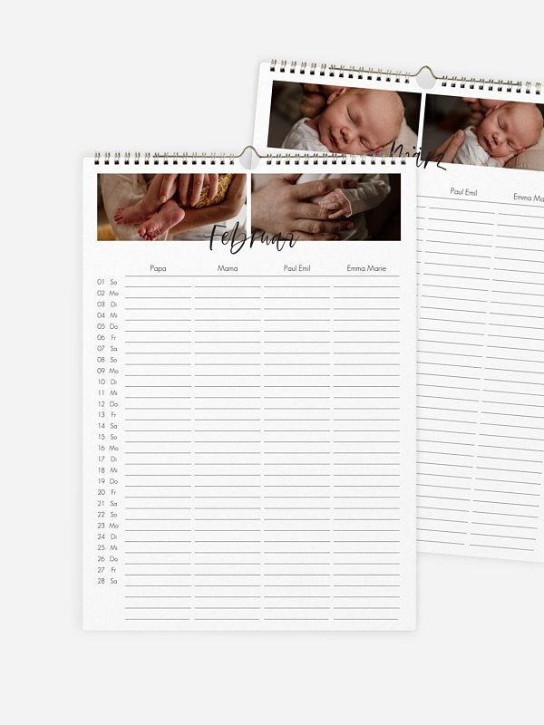 Familienkalender Year of Heart 4 Spalten
