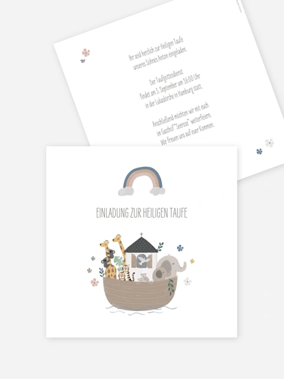 Taufeinladung Ahoi Tiere