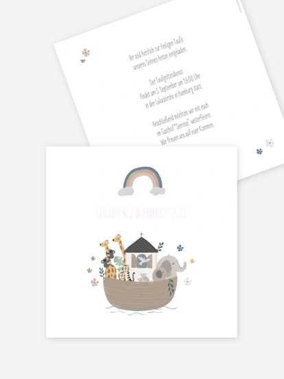 Taufeinladung Ahoi Tiere