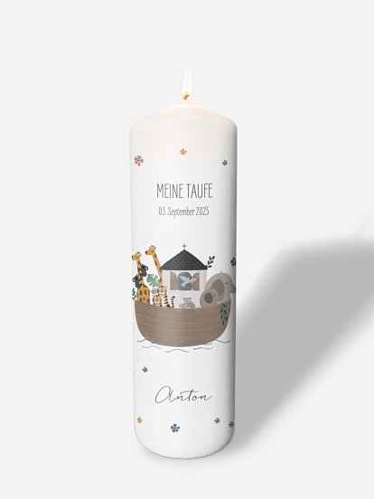 Taufkerze Ahoi Tiere