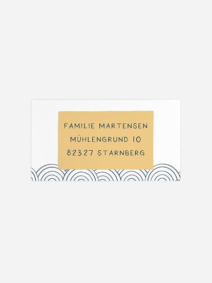 Empfängeraufkleber Taufe Papierschiffchen