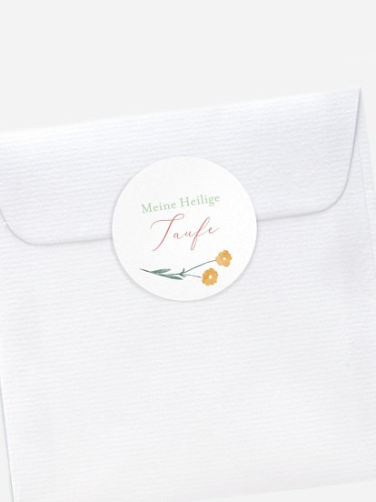 Aufkleber Kommunion Konfirmation Blumenkreuz