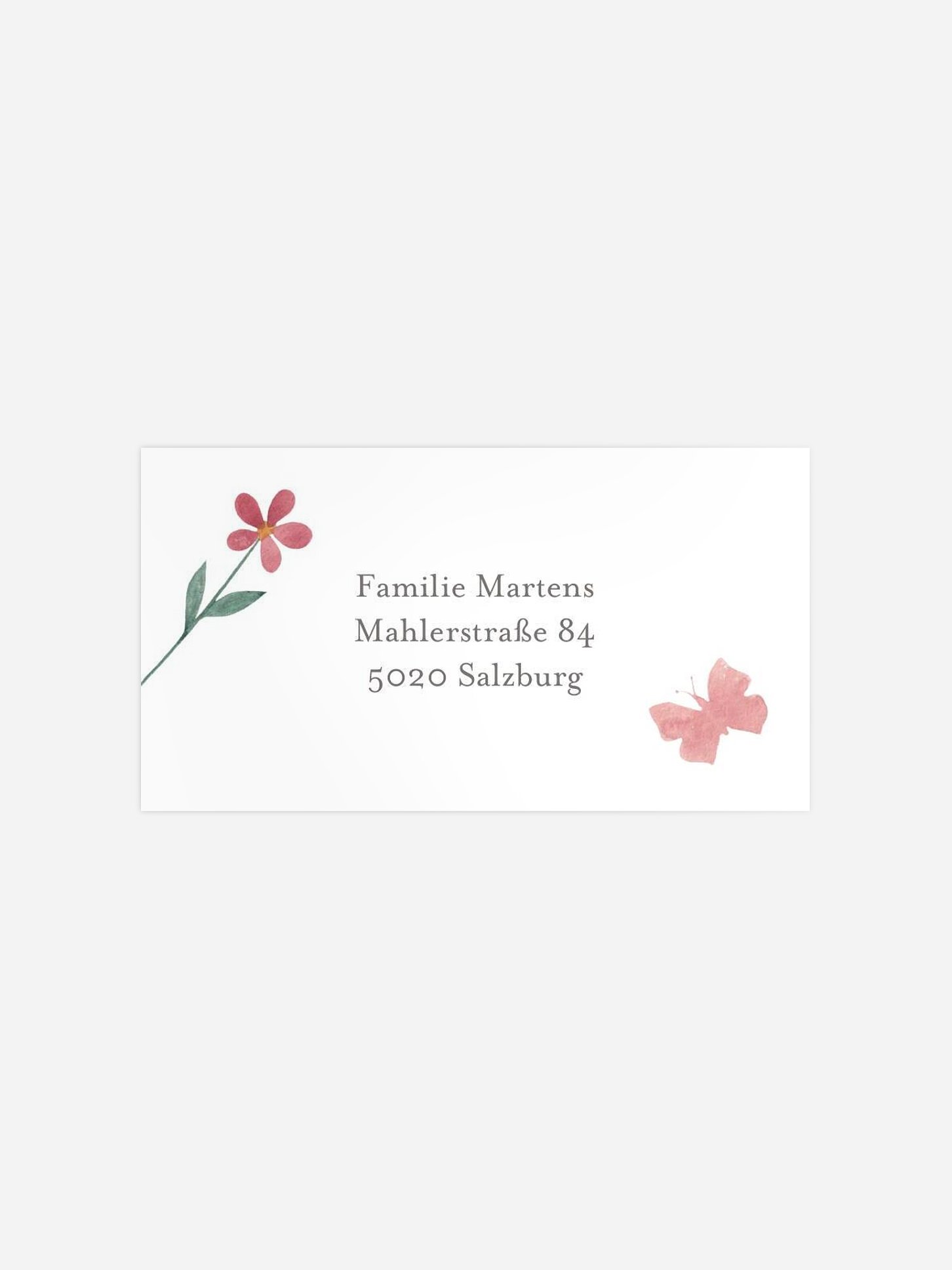 Empfängeraufkleber Taufe Blumenkreuz