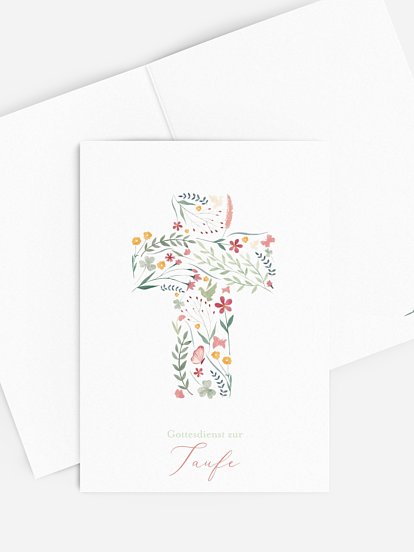 Kirchenheft Taufe Blumenkreuz