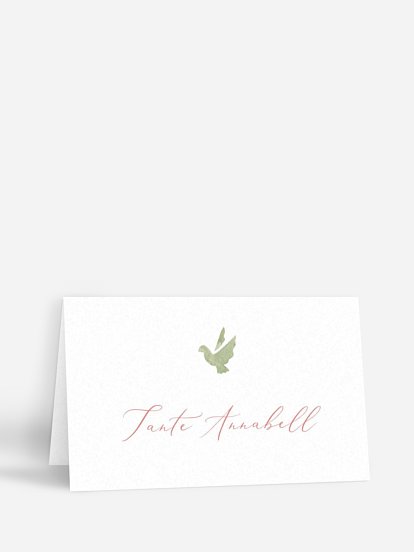 Tischkarte Taufe Blumenkreuz