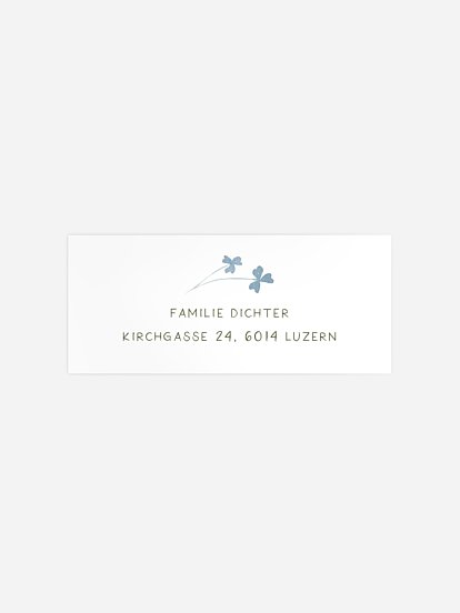 Absenderaufkleber Taufe Wiesenklee