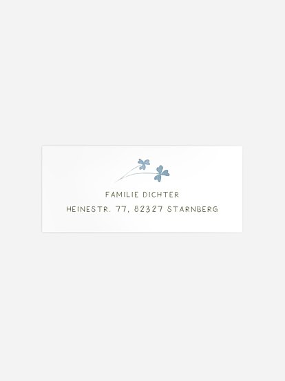 Absenderaufkleber Taufe Wiesenklee