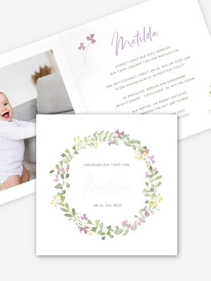 Taufeinladung Wiesenklee