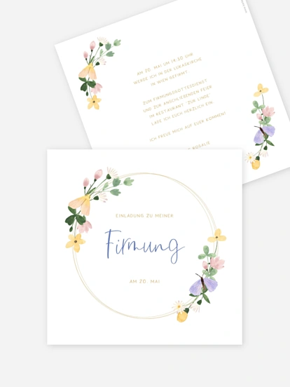 Einladung Firmung Blumenfalter