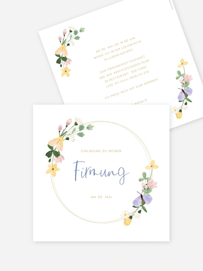 Einladung Firmung Blumenfalter
