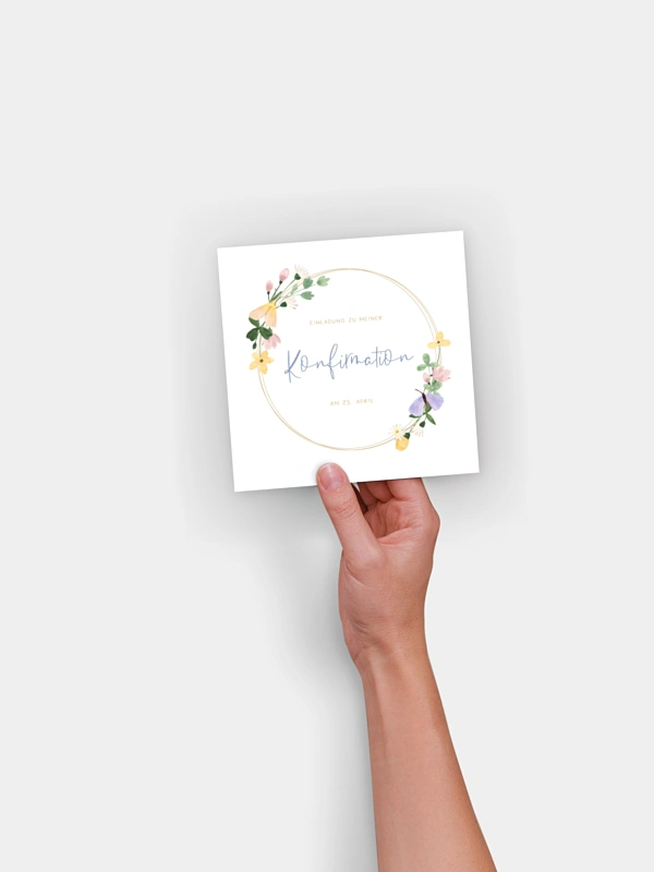 Konfirmationseinladung Blumenfalter