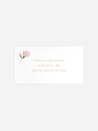 Empfängeraufkleber Konfirmation und Kommunion Blumenfalter