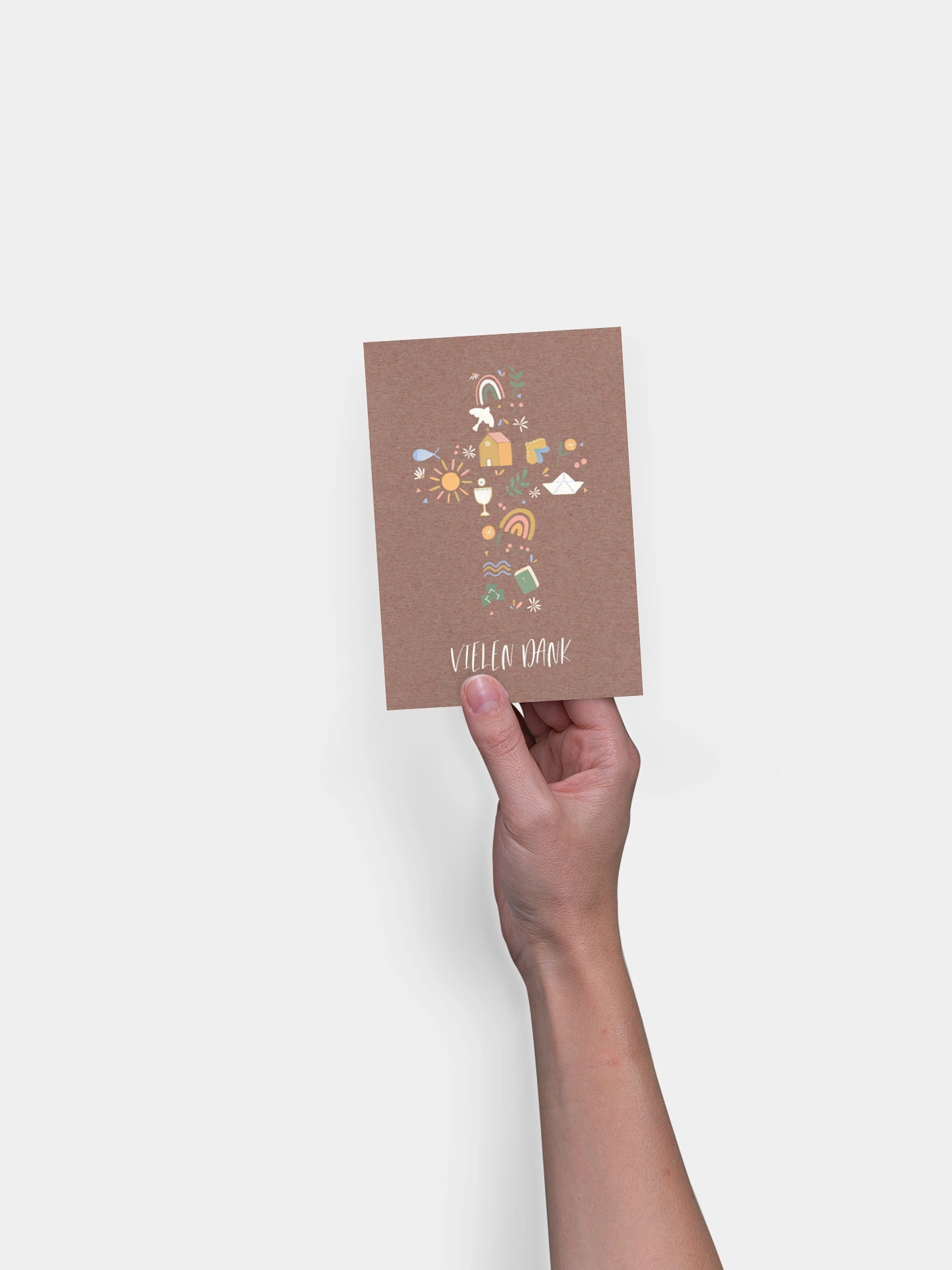 Dankeskarte Taufe Heilige Piktogramme
