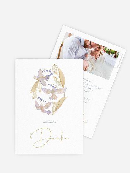 Dankeskarte Taufe Täubchen