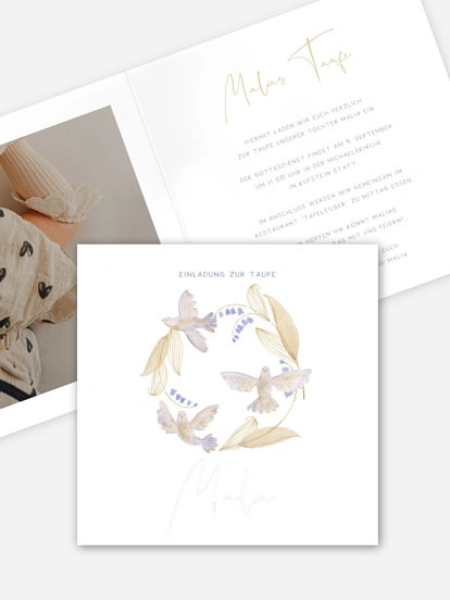 Taufeinladung Täubchen