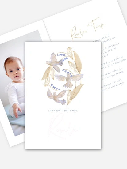 Taufeinladung Täubchen
