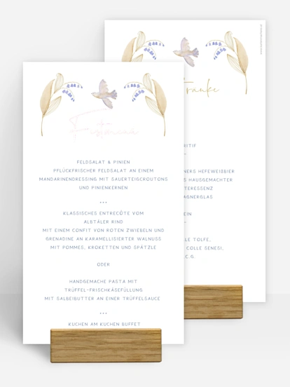 Menükarte Taufe Täubchen
