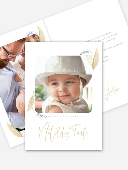 Dankeskarte Taufe Goldstück