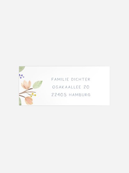 Absenderaufkleber Geburtstag Butterfly Tree