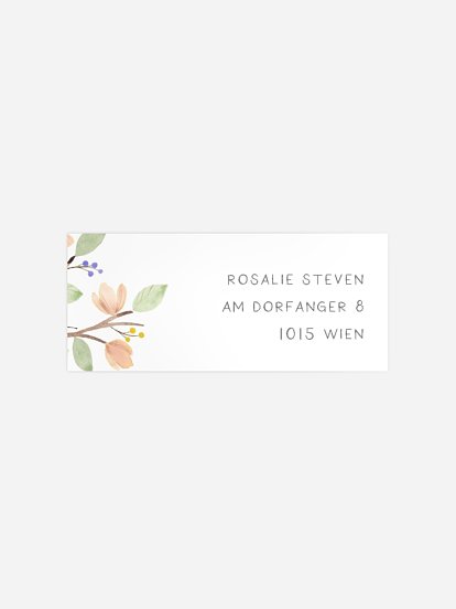 Absenderaufkleber Konfirmation und Kommunion Butterfly Tree