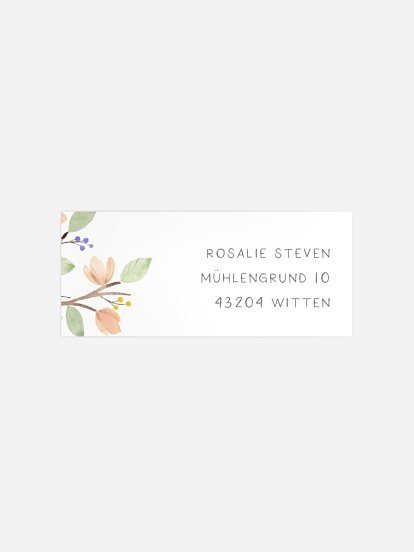 Absenderaufkleber Konfirmation und Kommunion Butterfly Tree