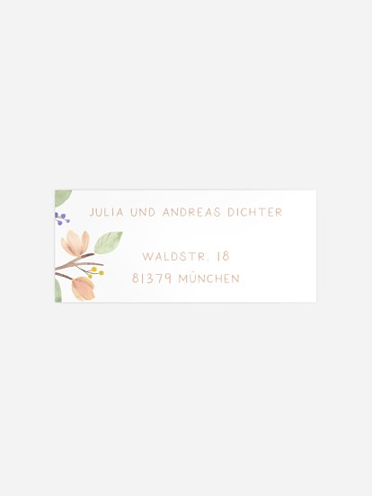 Absenderaufkleber Taufe Butterfly Tree