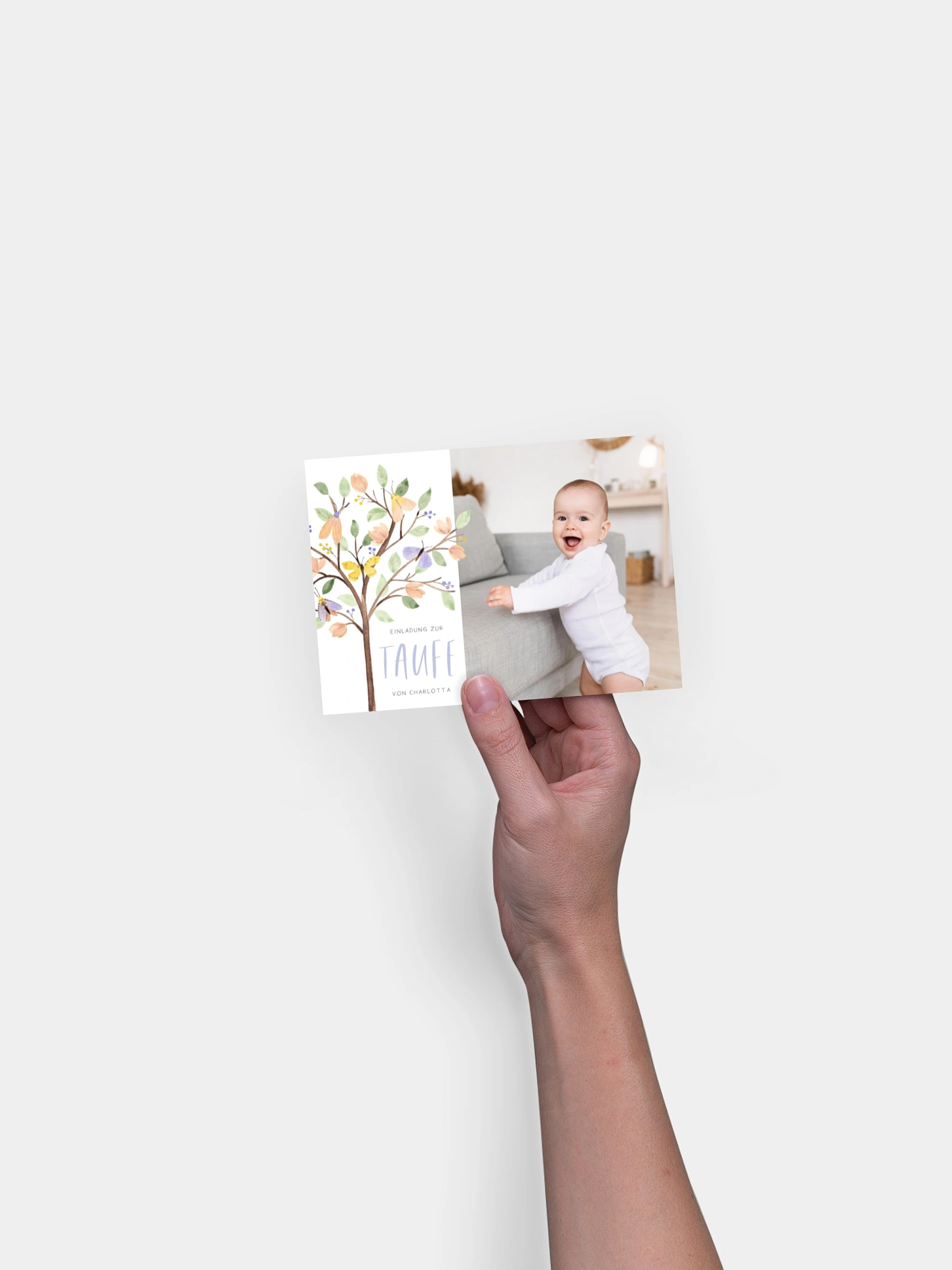 Taufeinladung Butterfly Tree