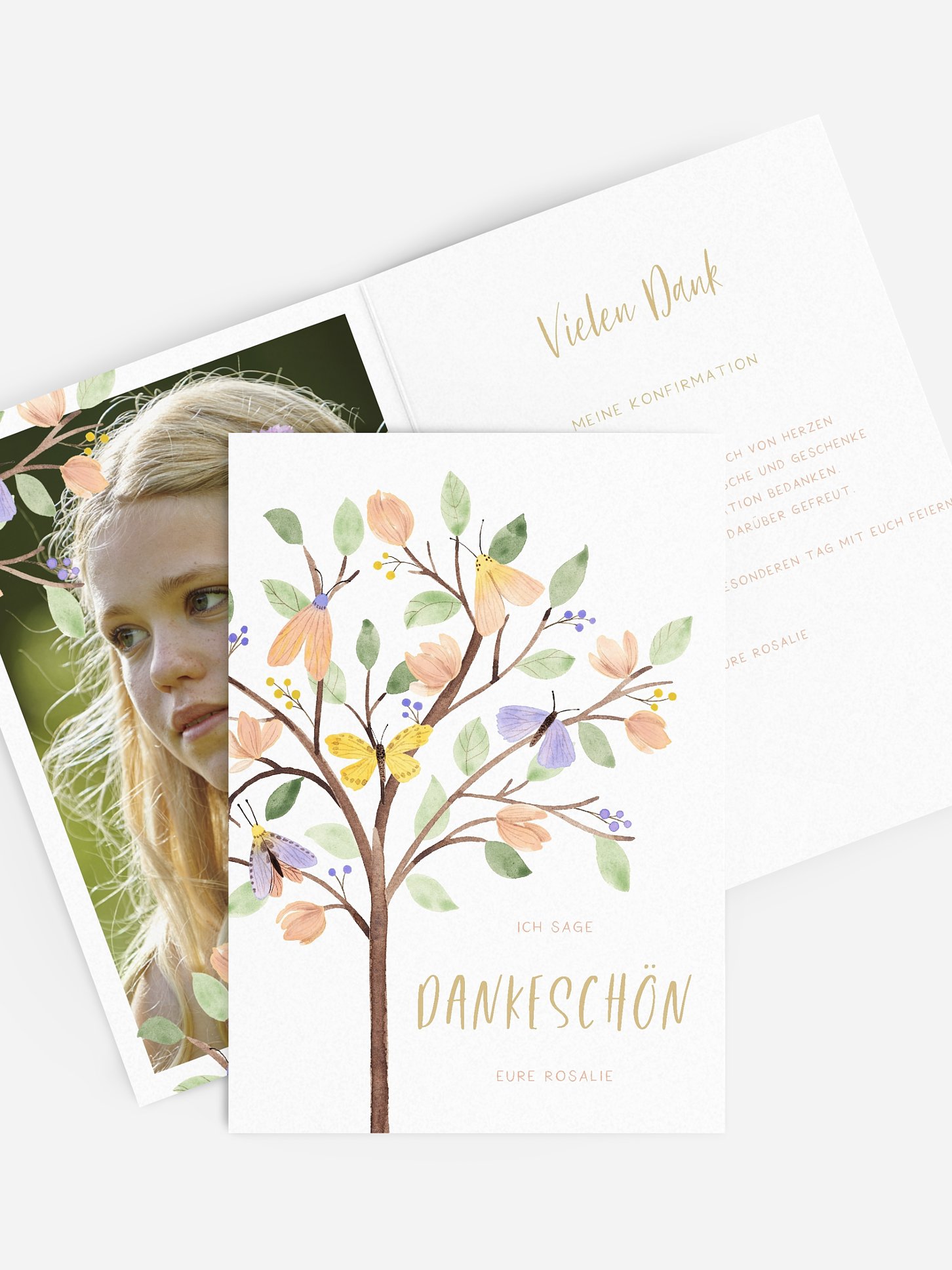 Danksagung Konfirmation Butterfly Tree