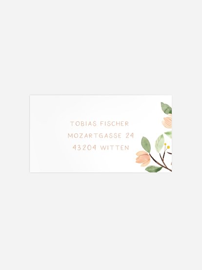 Empfängeraufkleber Konfirmation und Kommunion Butterfly Tree