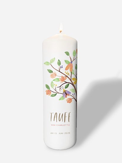 Taufkerze Butterfly Tree