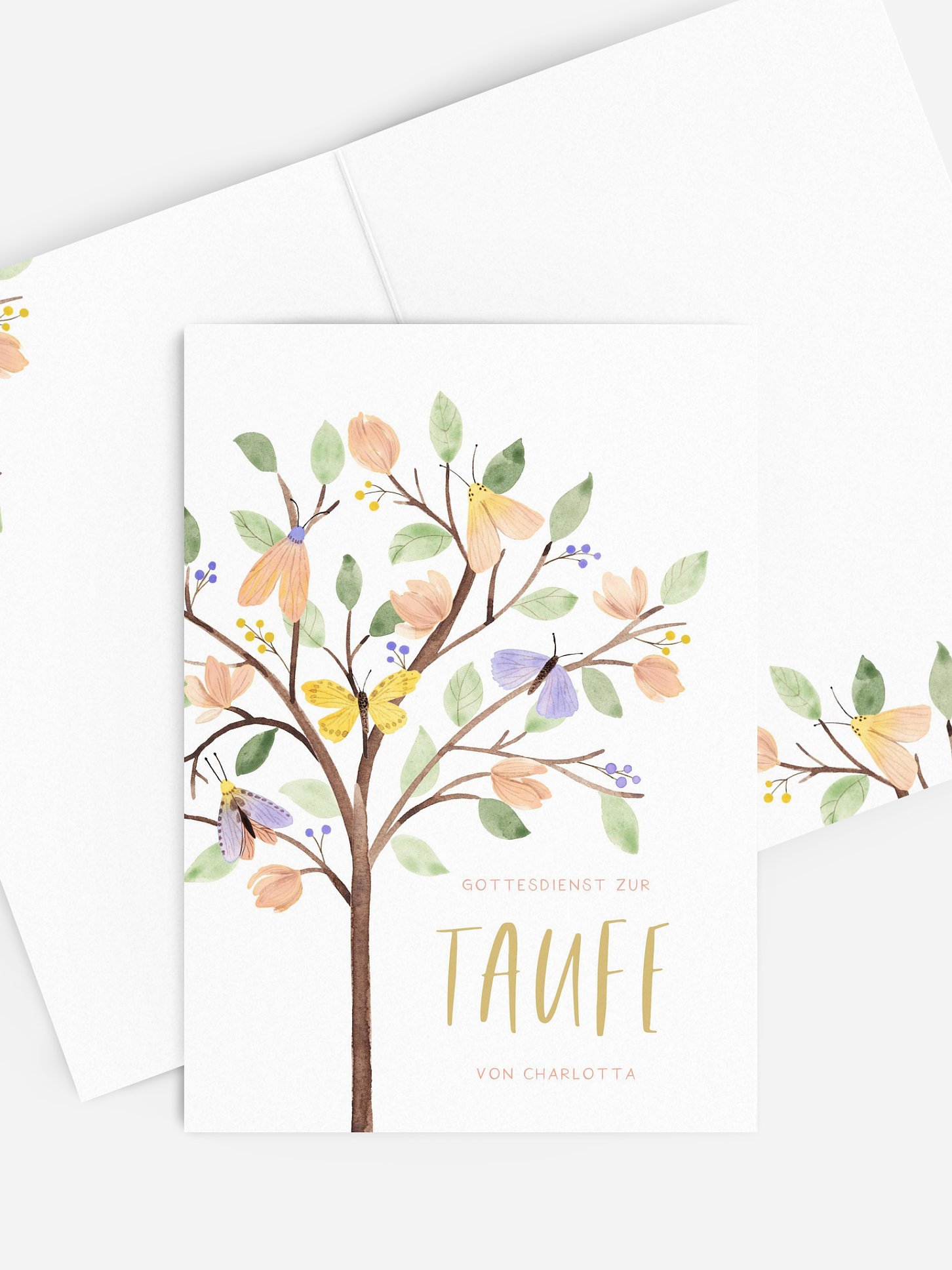 Kirchenheft Taufe Butterfly Tree
