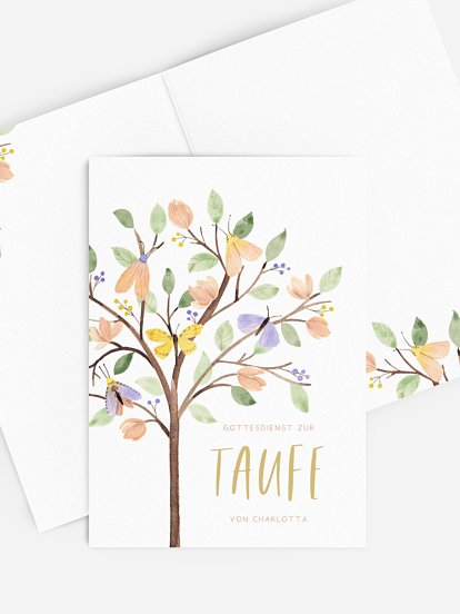Kirchenheft Taufe Butterfly Tree