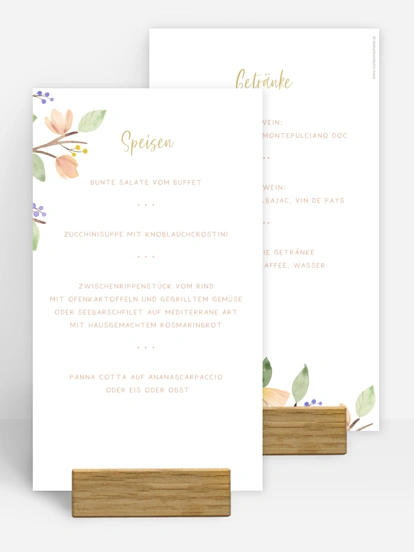 Menükarte Taufe Butterfly Tree