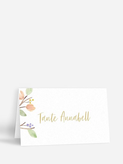 Tischkarte Taufe Butterfly Tree